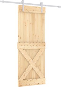 vidaXL Συρόμενη Πόρτα Φυσικό και Λευκό 80 x 210 cm