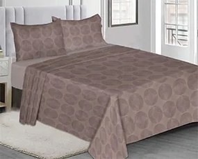 Σετ σεντόνια "SUENO" 3τμχ από ύφασμα σε αμέθυστο χρώμα με σχέδια 160x260