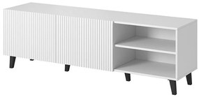 Τραπέζι Tv Charlotte H102, Μαύρο, Άσπρο, Ο αριθμός των θυρών: 2, 150x52x40cm, 36 kg | Epipla1.gr
