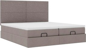 vidaXL Οθωμανικό κρεβάτι με στρώματα Taupe 200x200cm ύφασμα