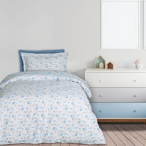 Σεντόνια Παιδικά 4918 (Σετ 3τμχ) White-Blue-Ochre Das Home Single 170x240cm 100% Cotton