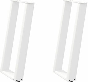 vidaXL Πόδια Κονσόλας σε Σχήμα U 2 τεμ. Λευκά 28x(72-73) εκ. Ατσάλι