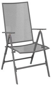 vidaXL Σέτ φαγητού για κήπο Πτυσσόμενος 3 pcs Ανθρακί Ατσάλι