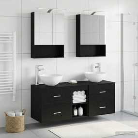 vidaXL Σετ Επίπλων Μπάνιου 5 pcs Μαύρη Δρυς