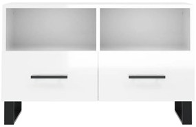 vidaXL Έπιπλο Τηλεόρασης Γυαλ. Λευκό 80x36x50 εκ. Επεξεργασμένο Ξύλο