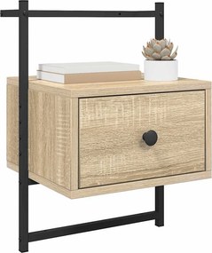vidaXL Κομοδίνα Επιτοίχια 2 τεμ. Sonoma Δρυς 35x30x51 εκ Επεξεργ. Ξύλο