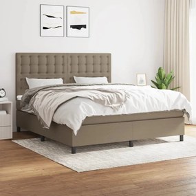 Κρεβάτι Boxspring με Στρώμα Taupe 180x200 εκ. Υφασμάτινο