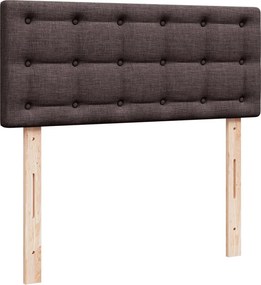 vidaXL Κρεβάτι Boxspring με Στρώμα Σκούρο Καφέ 120x190 εκ Υφασμάτινο