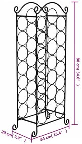 vidaXL Ραφιέρα Κρασιών για 21 Μπουκάλια Μεταλλική