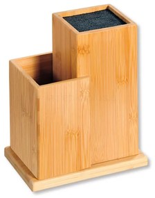 Υποδοχή μαχαιριού μπαμπού Kesper 58025, 2 θήκες, 24x18,5 εκ., Καφέ