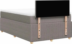 vidaXL Κρεβάτι Boxspring με Στρώμα Taupe 120x190 εκ. Υφασμάτινο