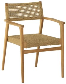 Πολυθρόνα NEBO Ξύλο Teak και Συνθετικό Rattan σε Φυσικό χρώμα 57x63x80,5Υεκ. 2αδα 57x63x80.5 εκ.
