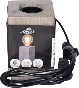 ΦΩΤΙΣΤΙΚΆ ΕΠΙΔΑΠΈΔΙΑ &amp; ΕΠΙΤΡΑΠΈΖΙΑ TABLE LAMP E27 WOOD GREY 15 CM ANNAS COLLECTION