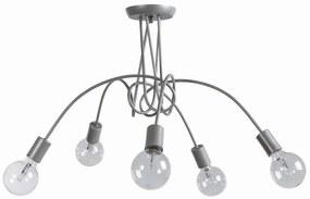 Κρεμαστό Φωτιστικό Οροφής 5xΕ27 40x80 Arkolight-1352-2/5-Ασημί 1352-2/5