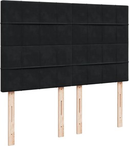 vidaXL Κρεβάτι Boxspring με Στρώμα Μαύρο 140x190 εκ. Βελούδινο