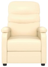 vidaXL Πολυθρόνα Ανακλινόμενη Κρεμ από Συνθετικό Δέρμα