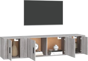 vidaXL Σετ Επίπλων Τηλεόρασης 3 Τεμ. Γκρι Sonoma Επεξεργασμένο Ξύλο