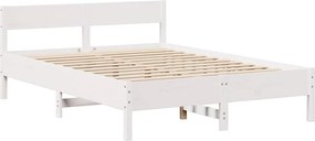 vidaXL Σκελετός Κρεβ. Χωρίς Στρώμα Λευκό 120x190 εκ Μασίφ Πεύκο