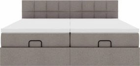 vidaXL Οθωμανικό κρεβάτι με στρώματα Taupe 180x200cm ύφασμα
