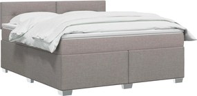 vidaXL Κρεβάτι Box Spring με Στρώμα και LED Taupe 140 x 200 cm Ύφασμα