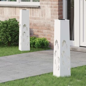 vidaXL Ηλιακό LED Φως Δρόμου 2 pcs Λευκό Κρύο Ρολαρισμένο Χάλυβα