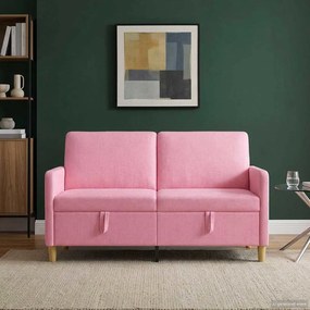 vidaXL Καναπές με Αποθήκευση Ροζ 152 x 78 x 87 εκ Πολυεστέρας