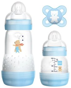 Βρεφικό Σετ Δώρο Starter 655B (Σετ 3τμχ) Με Μπιμπερό 130ml,260ml Και Πιπίλα 0+ Μηνών Blue Mam 260ml Silicon,Plastic