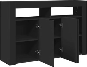 vidaXL Πλαϊνό γραφείο Μαύρο 116 x 30 x 75 εκ. Επεξεργασμένο ξύλο