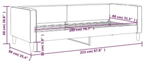 Καναπές Κρεβάτι Μαύρος 80 x 200 εκ. Υφασμάτινος - Μαύρο