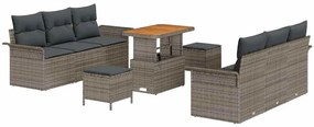 vidaXL Σετ Καναπέ Κήπου 9 pcs Γκρι συνθετικό ρατάν
