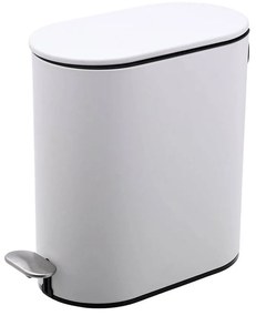 Κάδος Απορριμμάτων Μπάνιου (14x28x31) Estia 5lt Slim Oval White Matt 02-14575