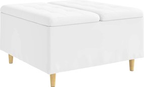 vidaXL Οθωμανικό αποθήκευσης Λευκός 80 x 80 x 45 cm Τεχνητό δέρμα