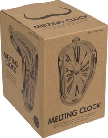 Ρολόι Επιτραπέζιο Χρόνος Που Λιώνει Ασημί Πλαστικό 18x13cm