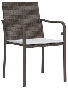 vidaXL Σετ Τραπεζαρίας Κήπου 3 τεμ. Συνθ. Ρατάν / Ατσάλι με Μαξιλάρια