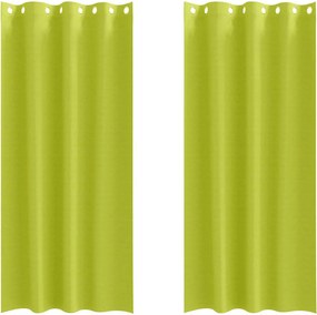 vidaXL Κουρτίνες Μαύρης Ύφανσης με Δαχτυλίδια 2 pcs Πράσινο