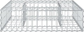vidaXL Ανασηκωμένο κρεβάτι gabion Ασημί