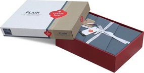 Σετ παπλωματοθήκη Plain Cotton Box 4 τμχ Διπλή (200x220) χρώμα ανθρακί