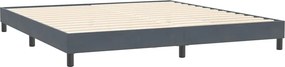 vidaXL Κρεβάτι Boxspring με Στρώμα Σκούρο Γκρι 180x210 εκ. Βελούδινο