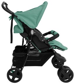 vidaXL Καρότσι Διδύμων Πράσινο Ατσάλινο