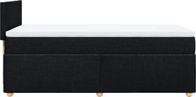 vidaXL Κρεβάτι Boxspring με Στρώμα Μαύρο 80 x 200 εκ. Υφασμάτινο