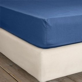 Σεντόνι Unicolors Με Λάστιχο Dark Denim Nima King Size 185x240cm 100% Βαμβάκι