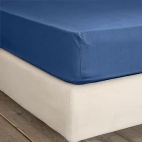 Σεντόνι Unicolors Με Λάστιχο Dark Denim Nima King Size 185x240cm 100% Βαμβάκι