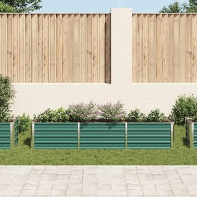 vidaXL Ζαρντινιέρα Υπερυψωμένη Πράσινη 240x40x45 εκ. Γαλβαν. Χάλυβας