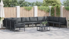 vidaXL Σετ Καναπέ Κήπου 10 pcs Ανθρακί Ατσάλι