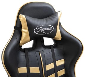 Καρέκλα Gaming Χρυσή από Συνθετικό Δέρμα - Χρυσό