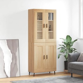 vidaXL Ντουλάπι Sonoma δρυς 69,5 x 34 x 180 εκ. από Επεξεργασμένο Ξύλο