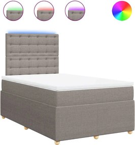 vidaXL Κρεβάτι Boxspring με Στρώμα Taupe 120x190 εκ. Υφασμάτινο