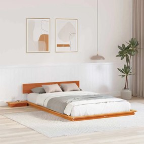 vidaXL Σκελετός Κρεβατιού Καφέ 140 x 190 cm ξύλο
