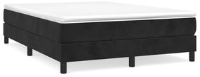 Κρεβάτι Boxspring με Στρώμα Μαύρο 140x190 εκ. Βελούδινο - Μαύρο
