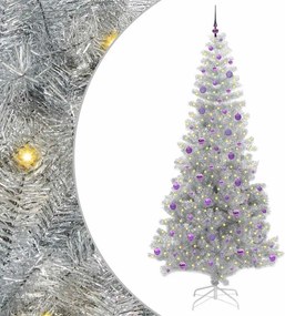 vidaXL Χριστουγεννιάτικο Δέντρο Ασημί 240 cm PET